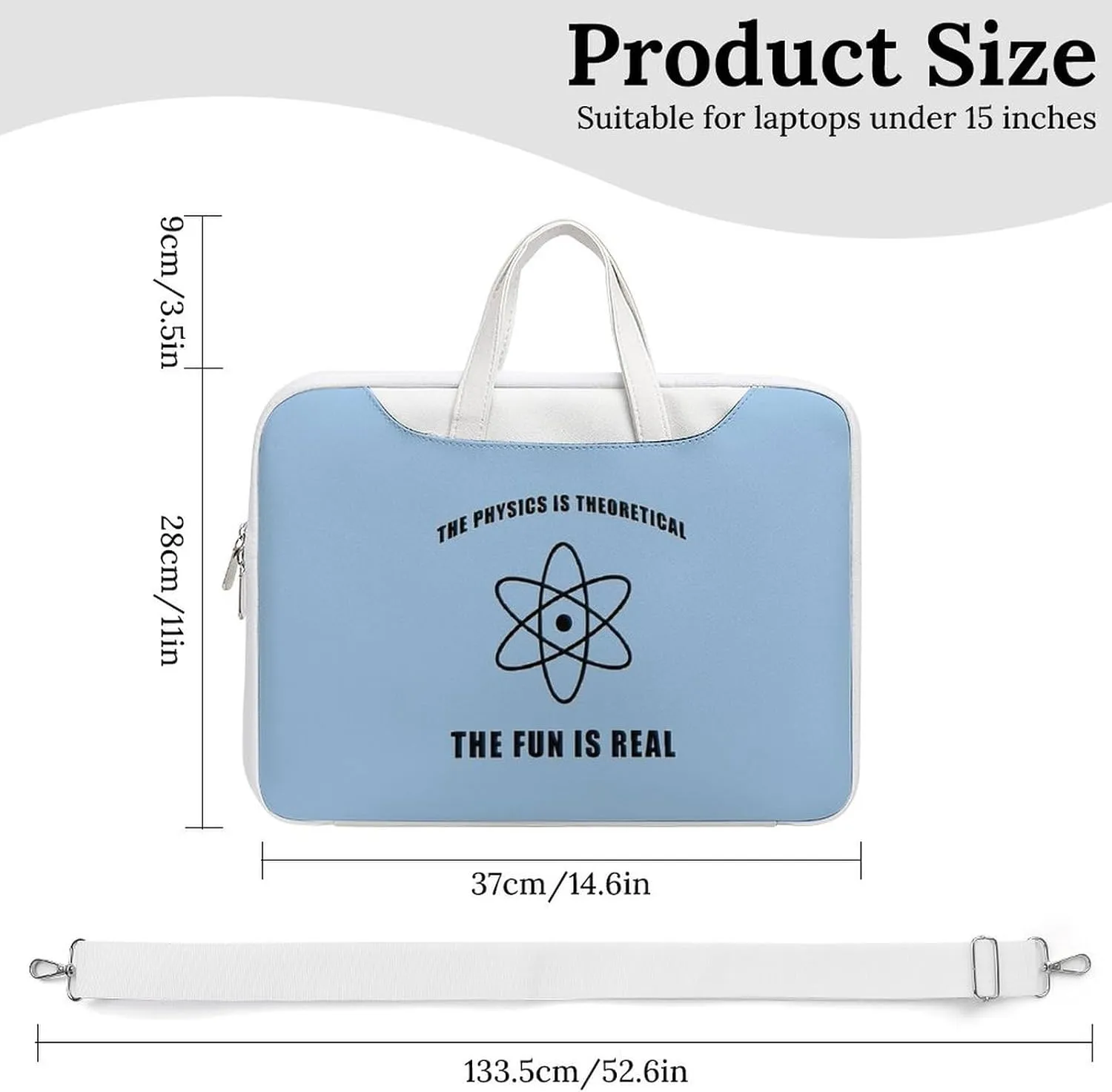 Science Physics Physicist Leather Bag Laptop Case Slim Water Resistant Computer Bags with Handle Briefcase for Work
