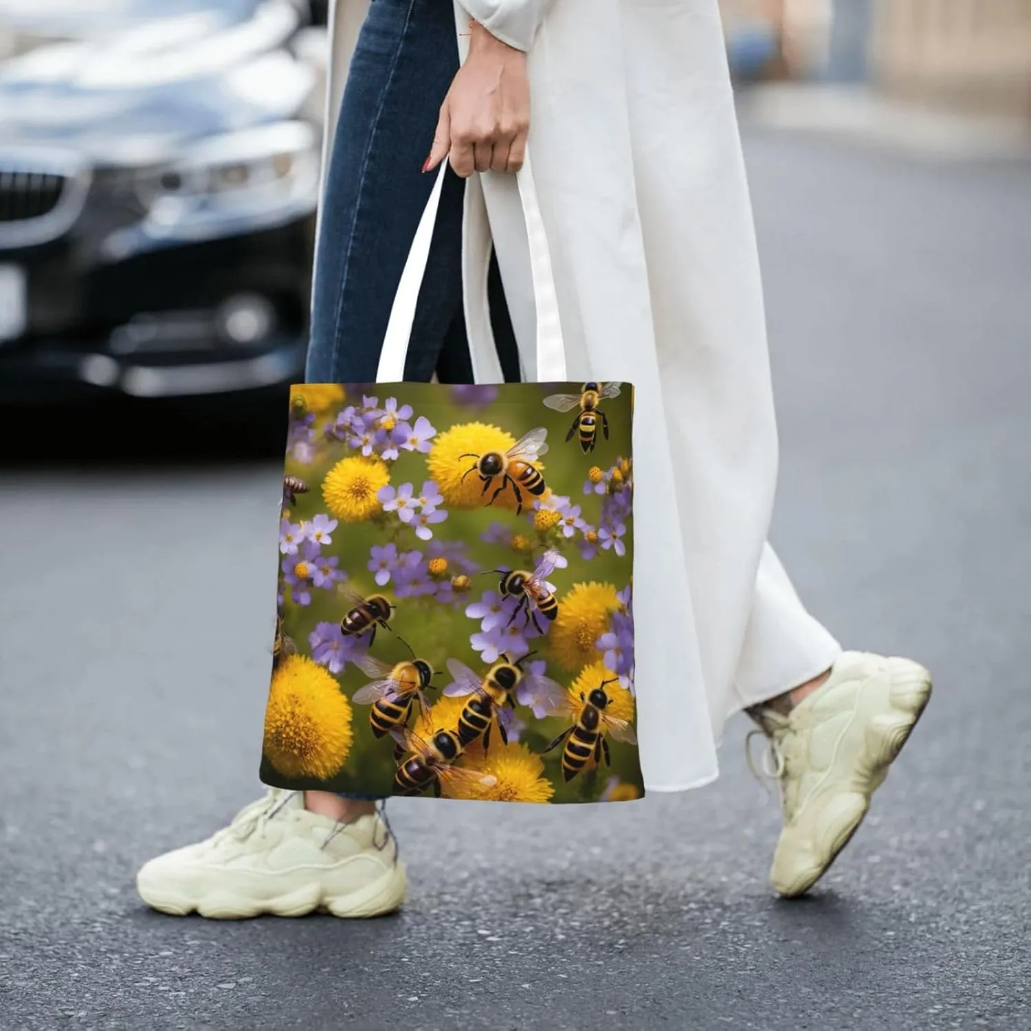 Scottish Retro Pattern Canvas Tote Bag For Women, Cute Reusable Cloth Cotton Bags For School Shopping Beach Grocery