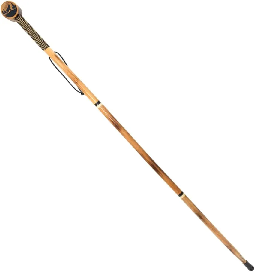 SE 3 Piece 55" Detachable Pine Wood Walking/Hiking Stick with Metal Tip, Reinforced Rubber Tip, and Water-Resistant Travel Pouch - Portable and Durable for Outdoor Adventures