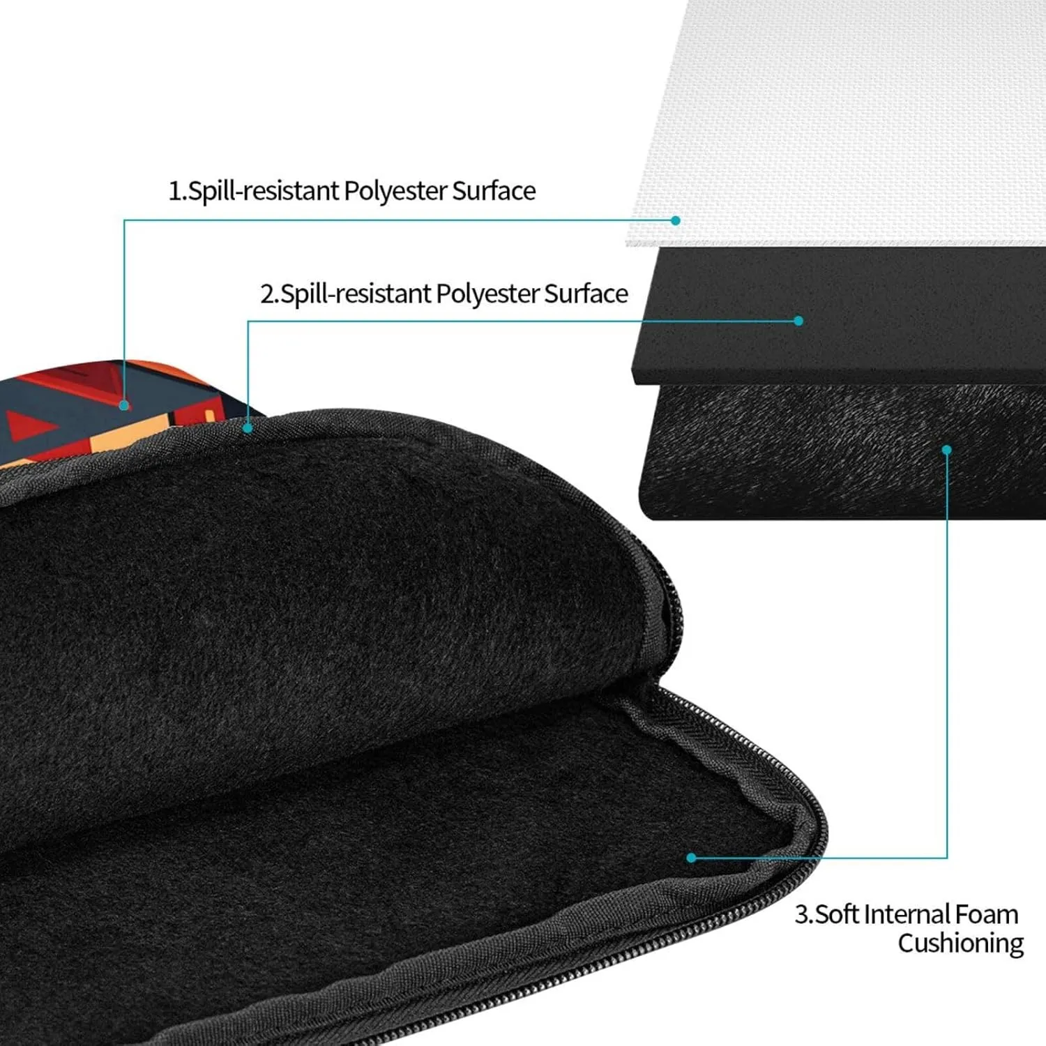 Seamless Recurrent Triangle Pattern Portable Laptop Sleeve Case 13 inch for Shockproof Protection and Travel Convenience
