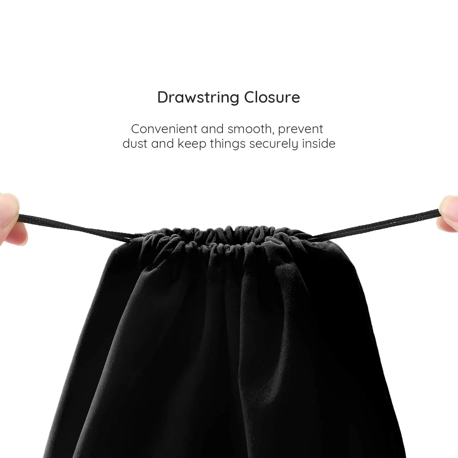 Segbeauty Black Velvet Drawstring Bags with Satin Liner, 2pack 15.7x11.8" Large Hair Dryer and Garment Organizer Bag, 40x30cm Velvet Jewelry Pouches Drawstring Gift Bags Travel Organizer Bag for Blow