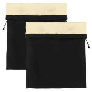 Segbeauty Black Velvet Drawstring Bags with Satin Liner, 2pack 15.7x11.8" Large Hair Dryer and Garment Organizer Bag, 40x30cm Velvet Jewelry Pouches Drawstring Gift Bags Travel Organizer Bag for Blow