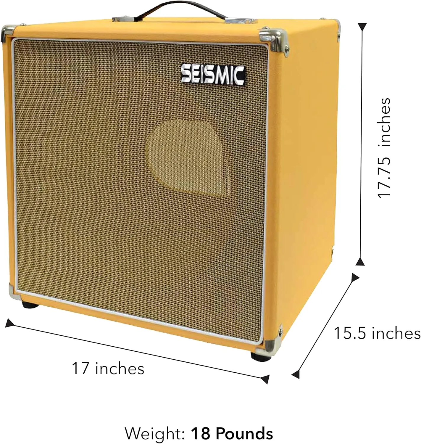 Seismic Audio - 12" GUITAR SPEAKER CABINET EMPTY - 7 Ply Birch - 1x12 Cube Cab - Orange Tolex, Wheat Removable Cloth Grill - Front loading Speakerless Cabinet