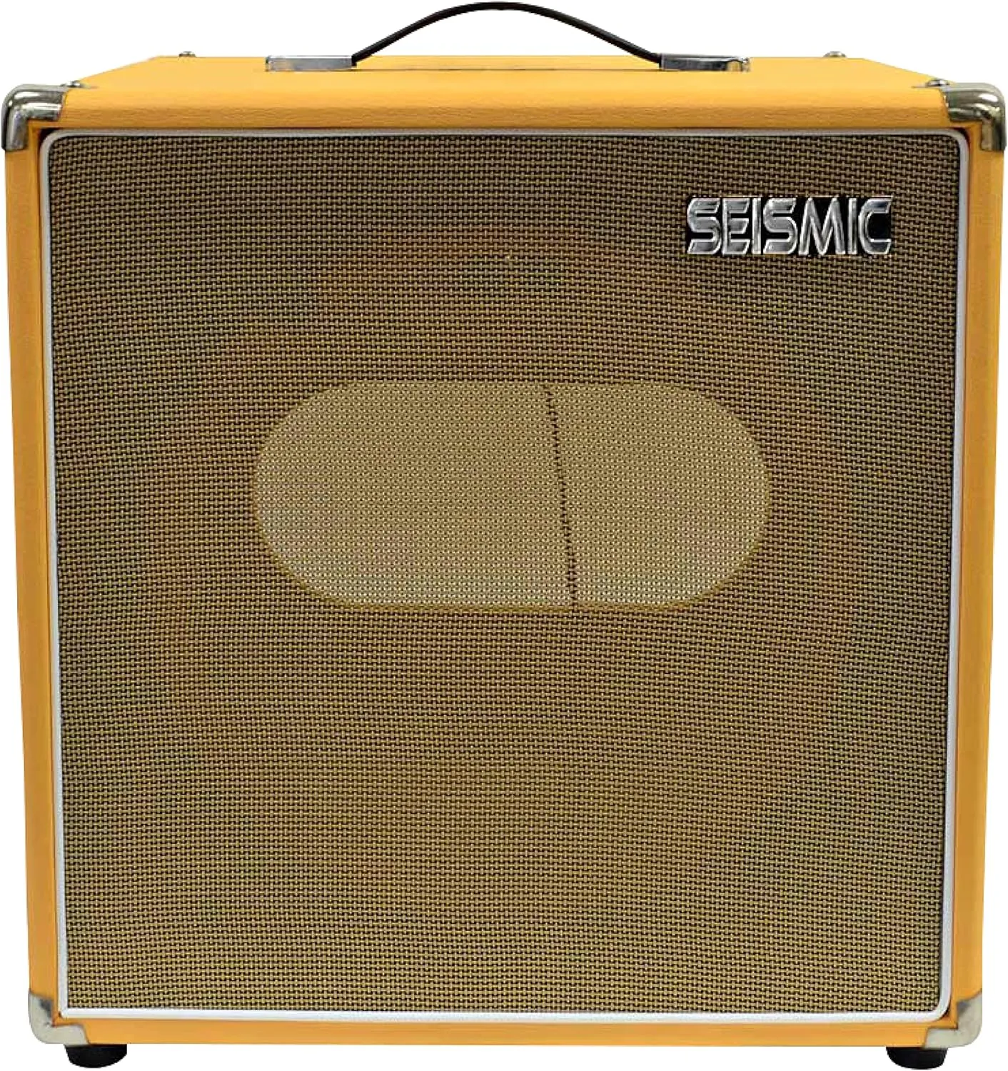 Seismic Audio - 12" GUITAR SPEAKER CABINET EMPTY - 7 Ply Birch - 1x12 Cube Cab - Orange Tolex, Wheat Removable Cloth Grill - Front loading Speakerless Cabinet