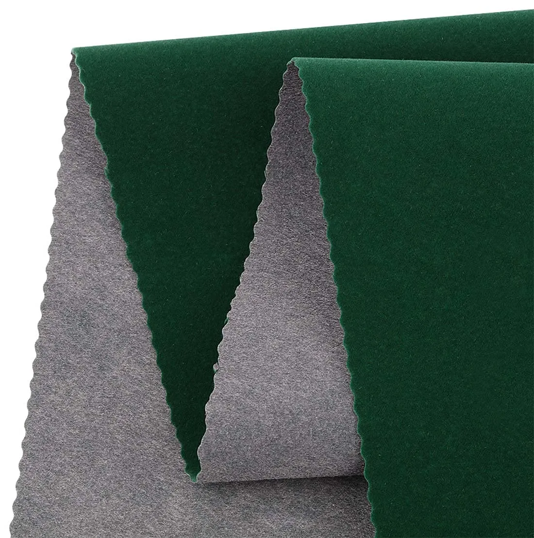 Self Adhesive Green Velvet Flock Shelf Liner for Dresser Handbag Box Drawer Cabinet Backdrop Peel and Stick Soft Craft Fabric DIY 17.7" x 117"