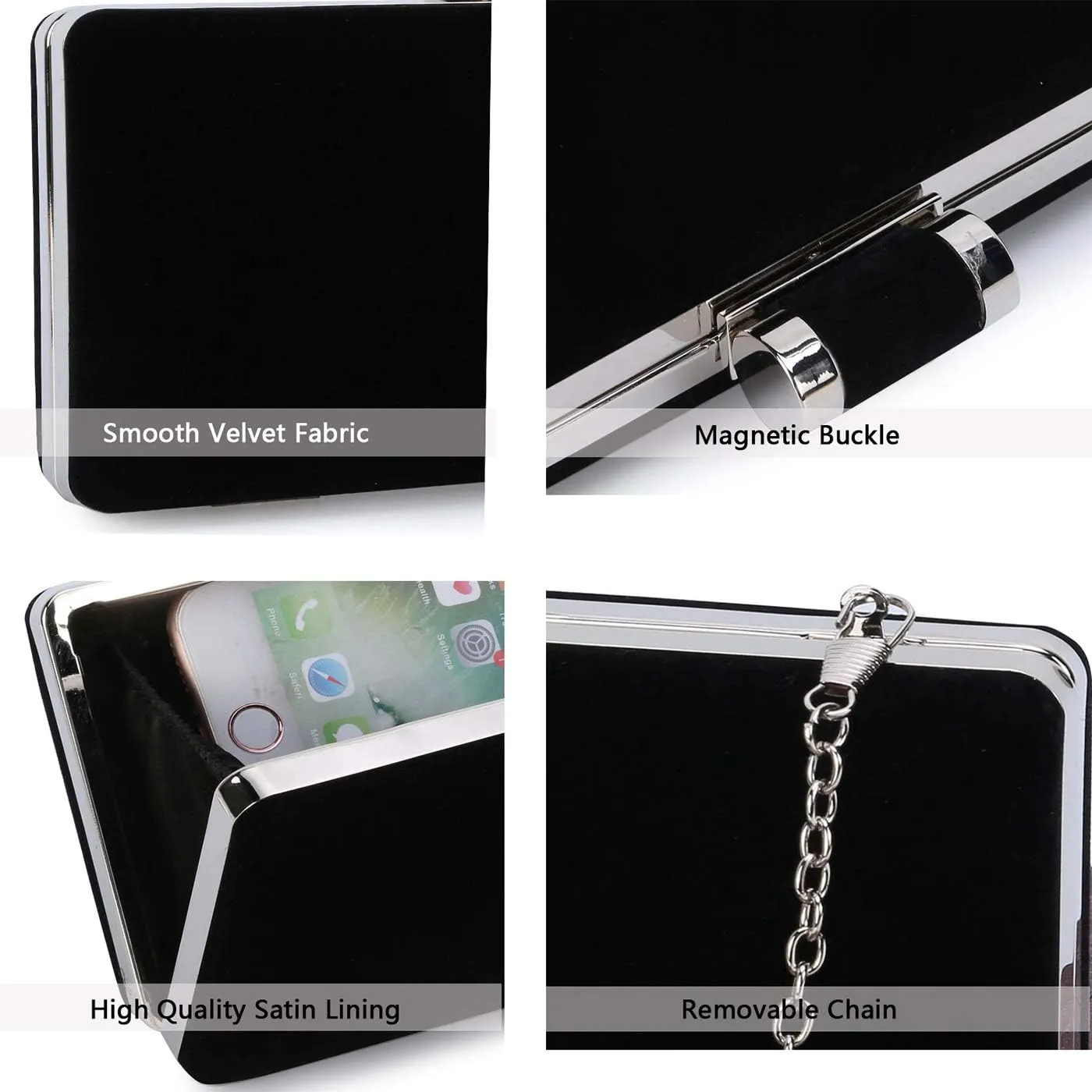 Selighting Elegant Velvet Clutch Evening Bags for Women Formal Wedding Party Clutch Purse Prom Cocktail Handbags