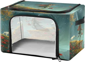 senya Spring Outing Clothes Storage Bins with Clear Window Foldable Storage Bag with Lids