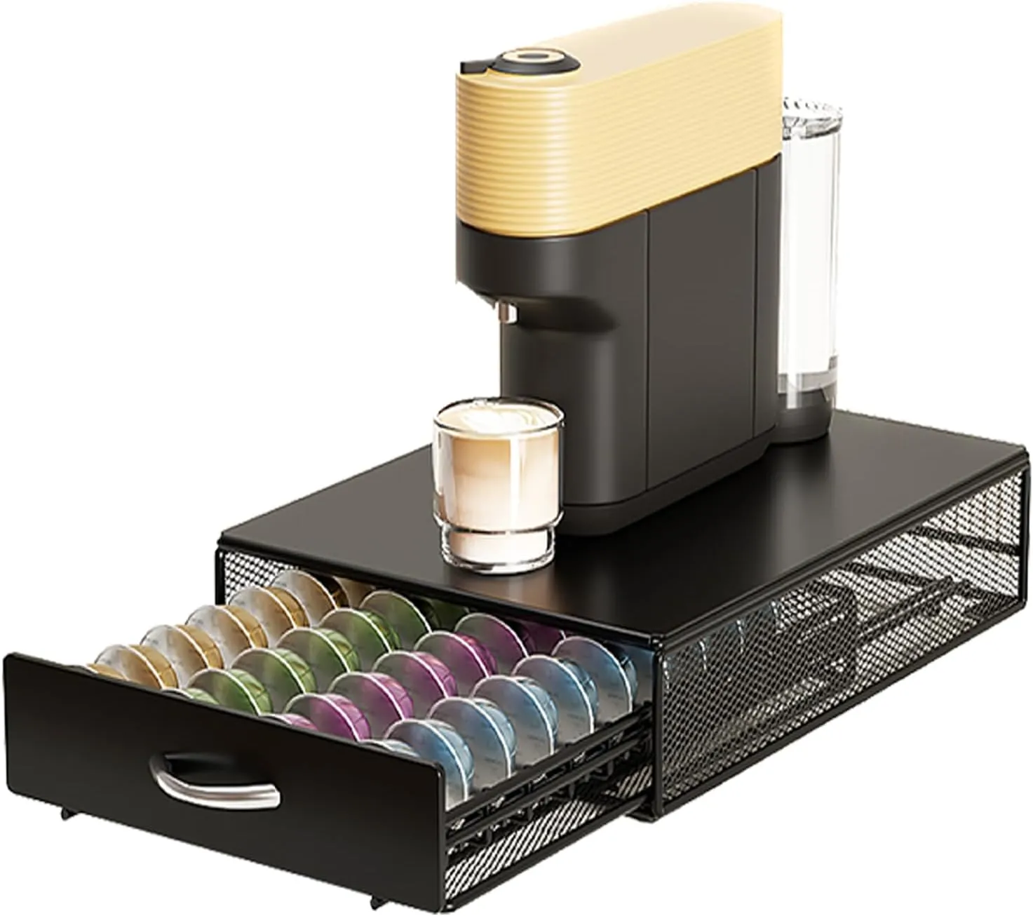 SEVENLINE Compatible With Nespresso Vertuoline Pods Holder Dolce Gusto Coffee Pod Metal Drawer Orgainzer 40 Vertuo Line Storage For Home Office Countertop