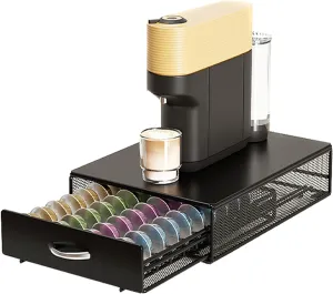 SEVENLINE Compatible With Nespresso Vertuoline Pods Holder Dolce Gusto Coffee Pod Metal Drawer Orgainzer 40 Vertuo Line Storage For Home Office Countertop