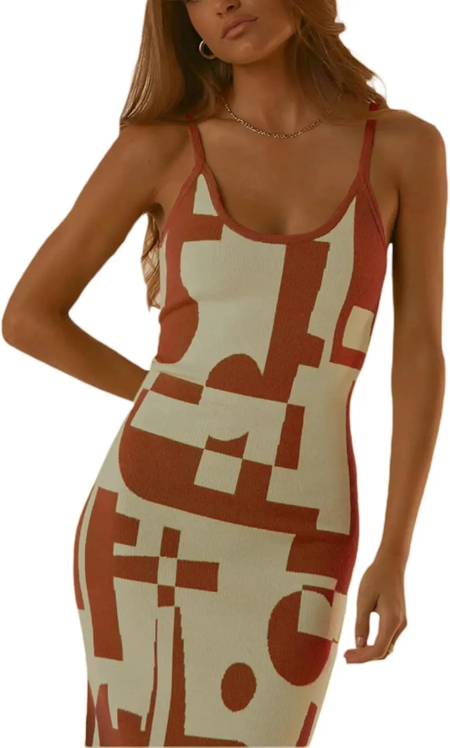 Sexy Knit Bodycon Dress for Women Sleeveless Spaghetti Strap Cut Out Maxi Dress Backless Y2K Summer Beach Dresses