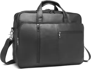 seyfocnia Men's Leather Messenger Laptop Bag, Faux Leather Handbag for Adults