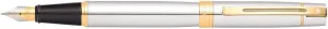 Sheaffer 300 Chrome Fountain Pen with Gold Tone Trim and Medium Nib