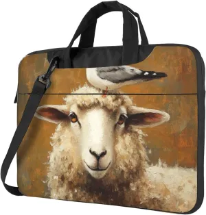 Sheep with an Elegant Sea Gull Laptop Bag Laptop Case 15.6 Inch Computer Bags Padded Sleeve Cover for Women Men