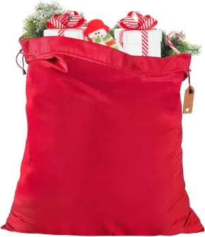 Shintop Large Velvet Santa Sack, 28x32 inch Christmas Gift Bag Drawstring with Gift Tag Reusable Santa Bag Wrapping Sack for Christmas Presents Toys