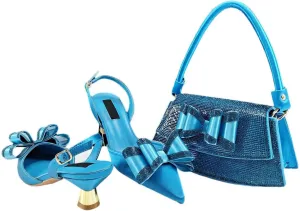 Shiny Glossy Stiletto Pumps and Dual Compartment Evening Bag Set for Nigerian Bridal Showers Receptions
