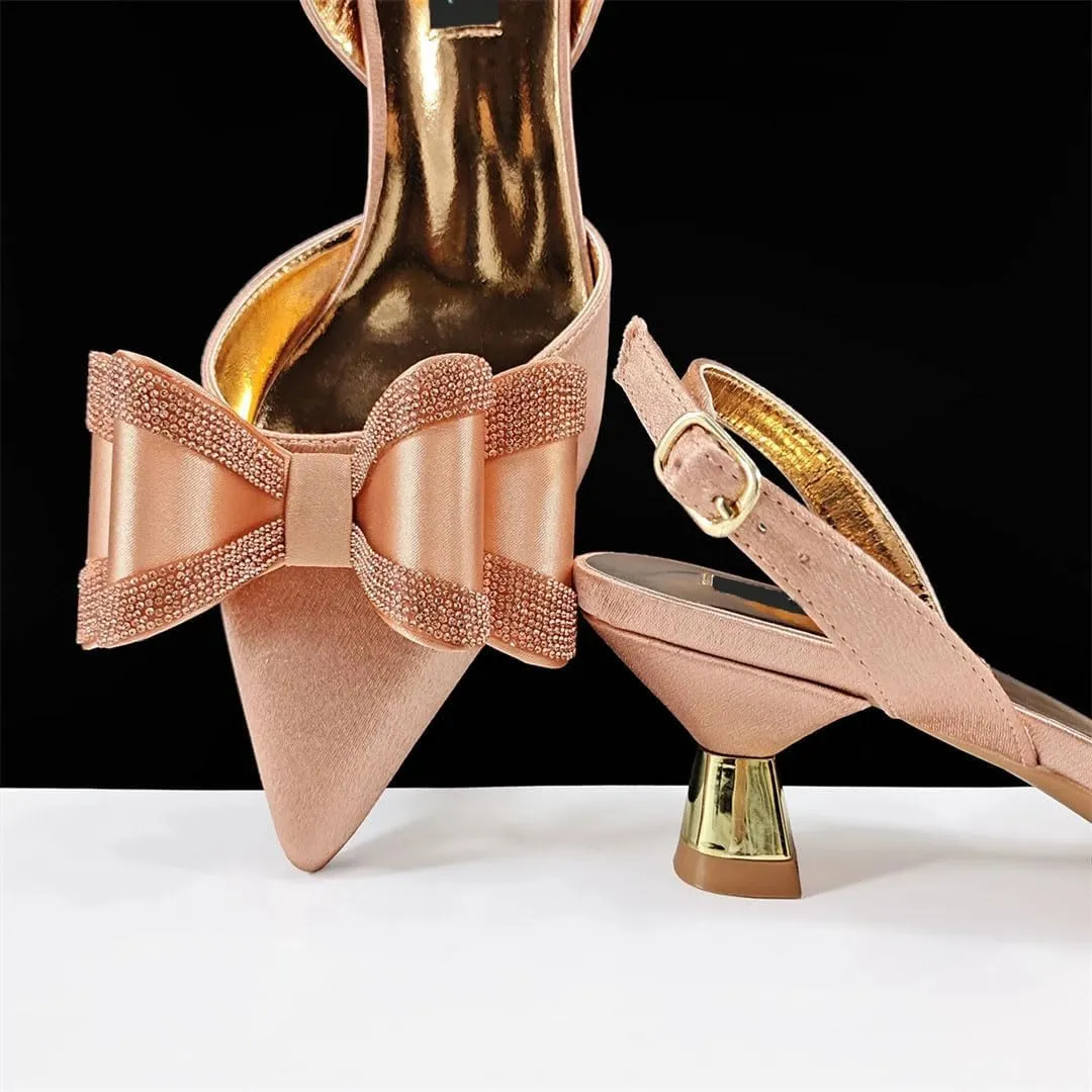 Shiny Glossy Stiletto Pumps and Dual Compartment Evening Bag Set for Nigerian Bridal Showers Receptions