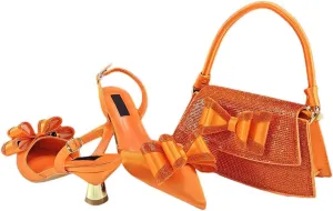 Shiny Glossy Stiletto Pumps and Dual Compartment Evening Bag Set for Nigerian Bridal Showers Receptions