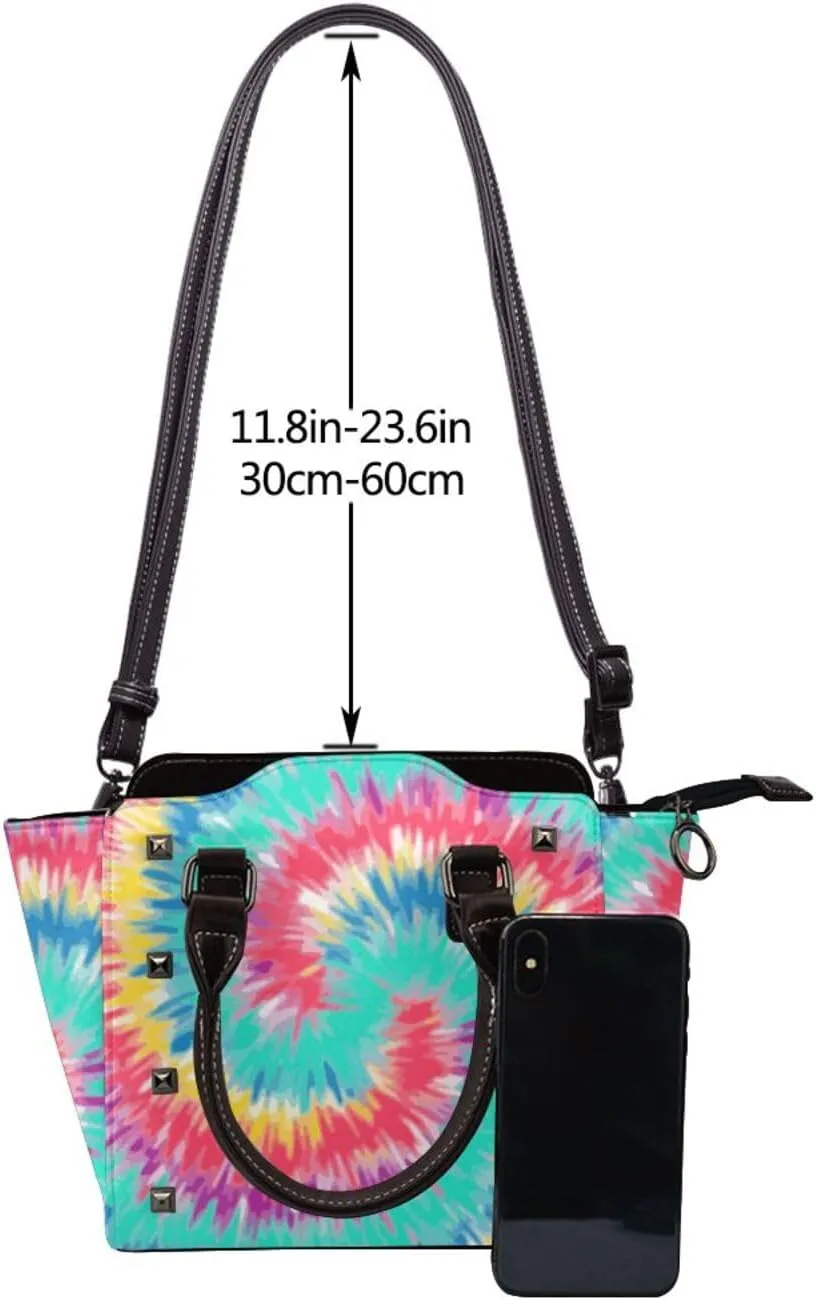 Shoulder Bag for Women Rivet Satchel Faux Leather Handbags Purse Crossbody Bags