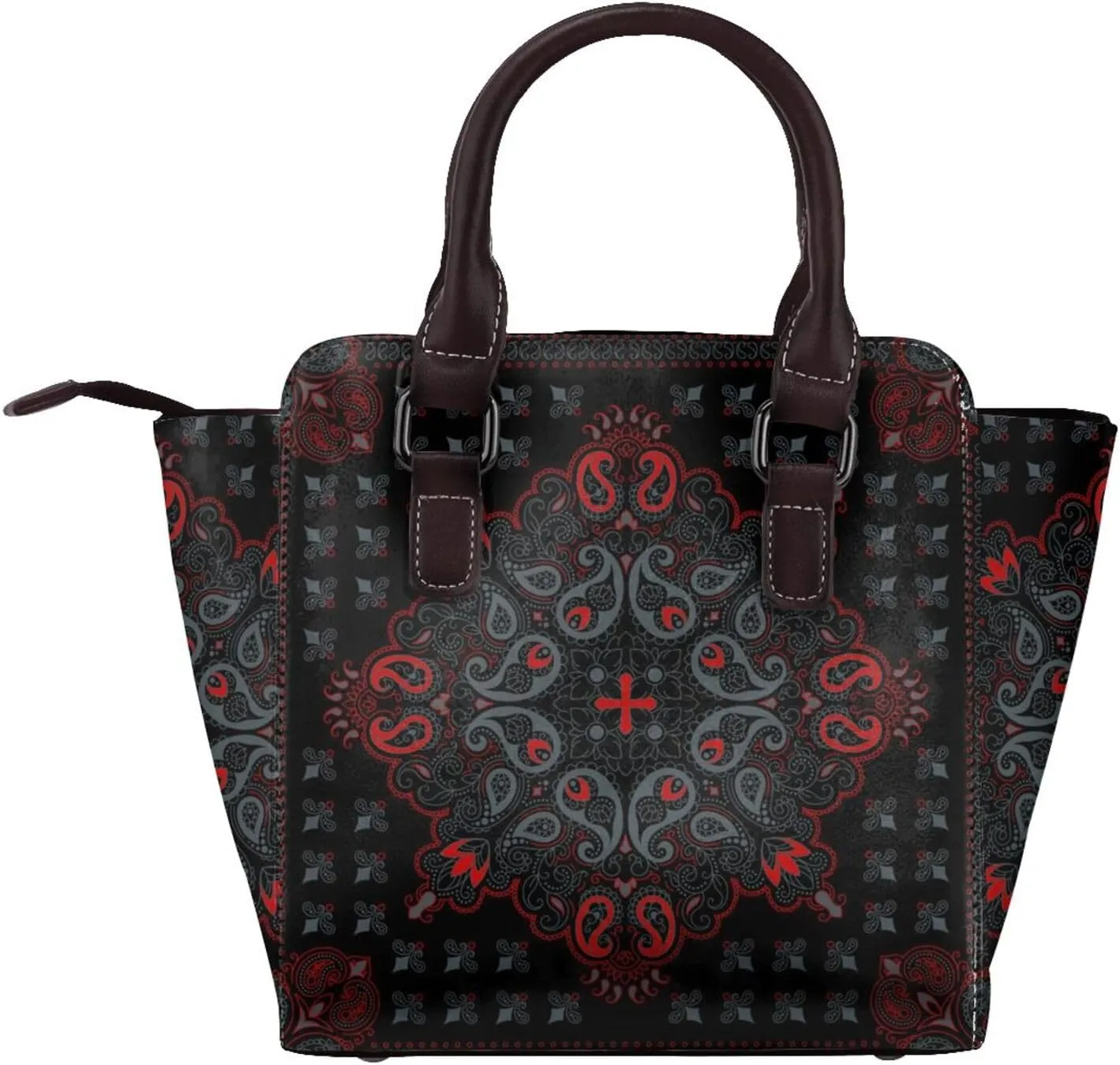 Shoulder Bag for Women Rivet Satchel Faux Leather Handbags Purse Crossbody Bags