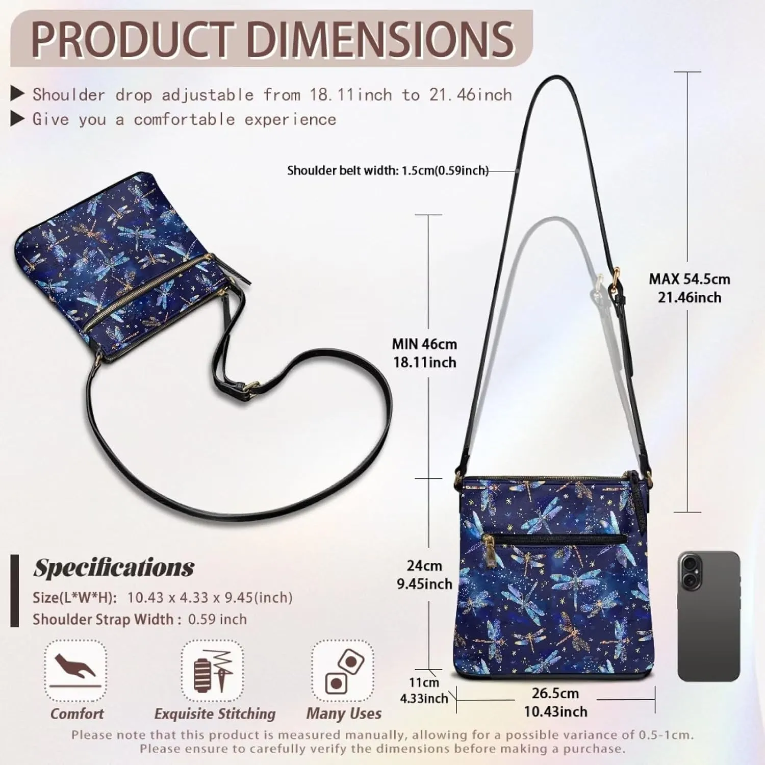 Shoulder Bag for Women Satchel Bag Women Crossbody Bag Sling Bag Handbag with Adjustable Shoulder Strap
