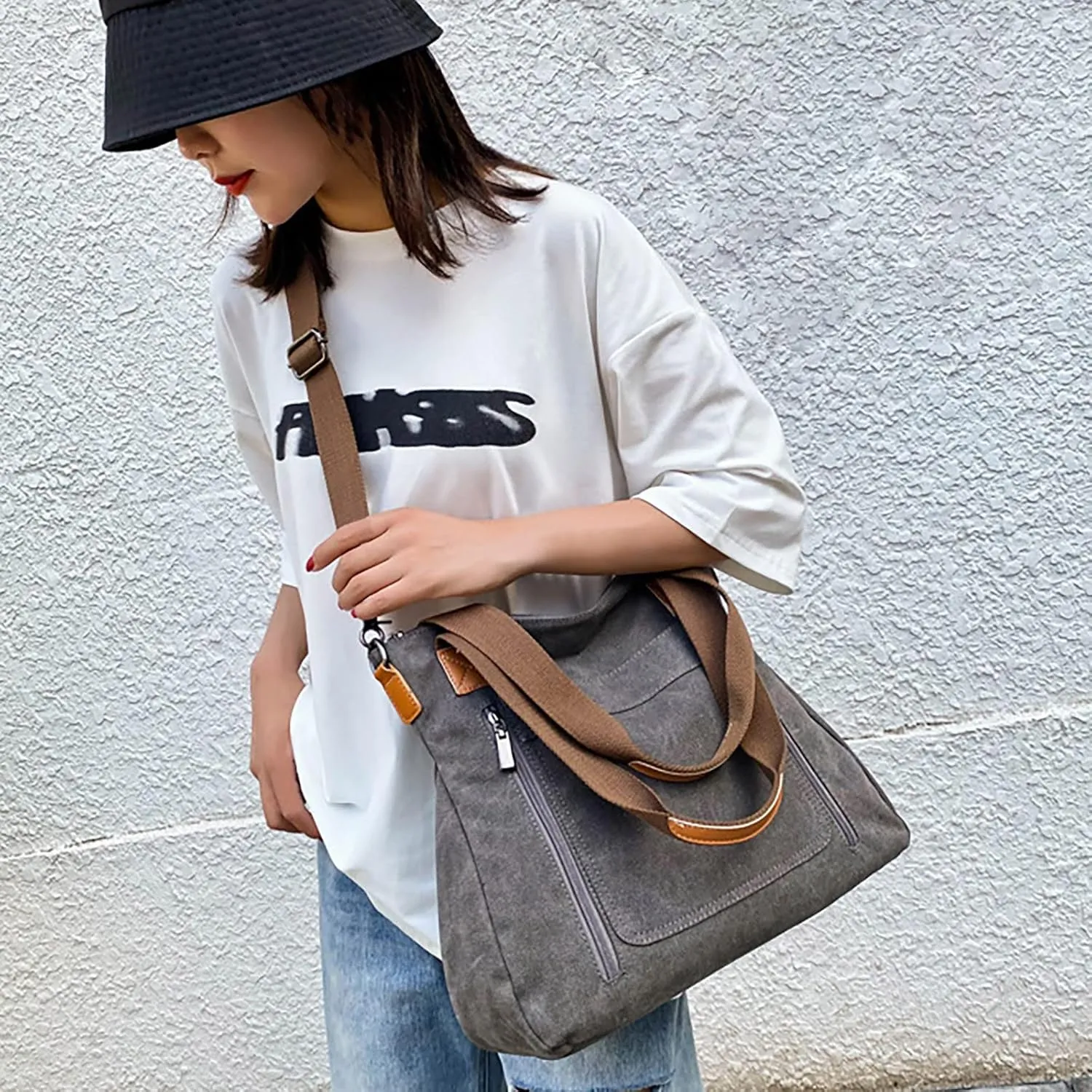 Shoulder Bags for Women Women's Korean Casual Fashion One Shoulder Crossbody Large Capacity Portable Cloth Bag