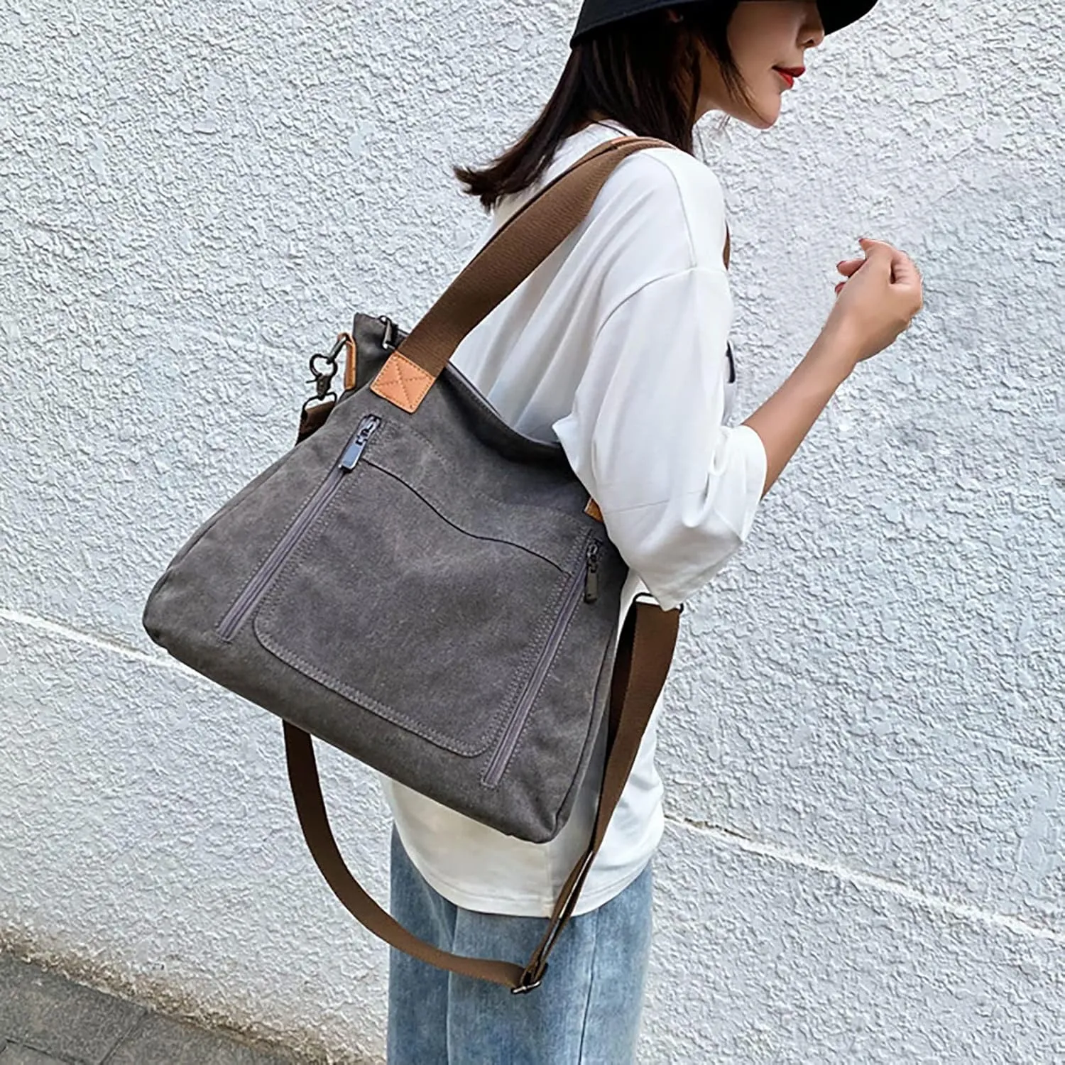 Shoulder Bags for Women Women's Korean Casual Fashion One Shoulder Crossbody Large Capacity Portable Cloth Bag