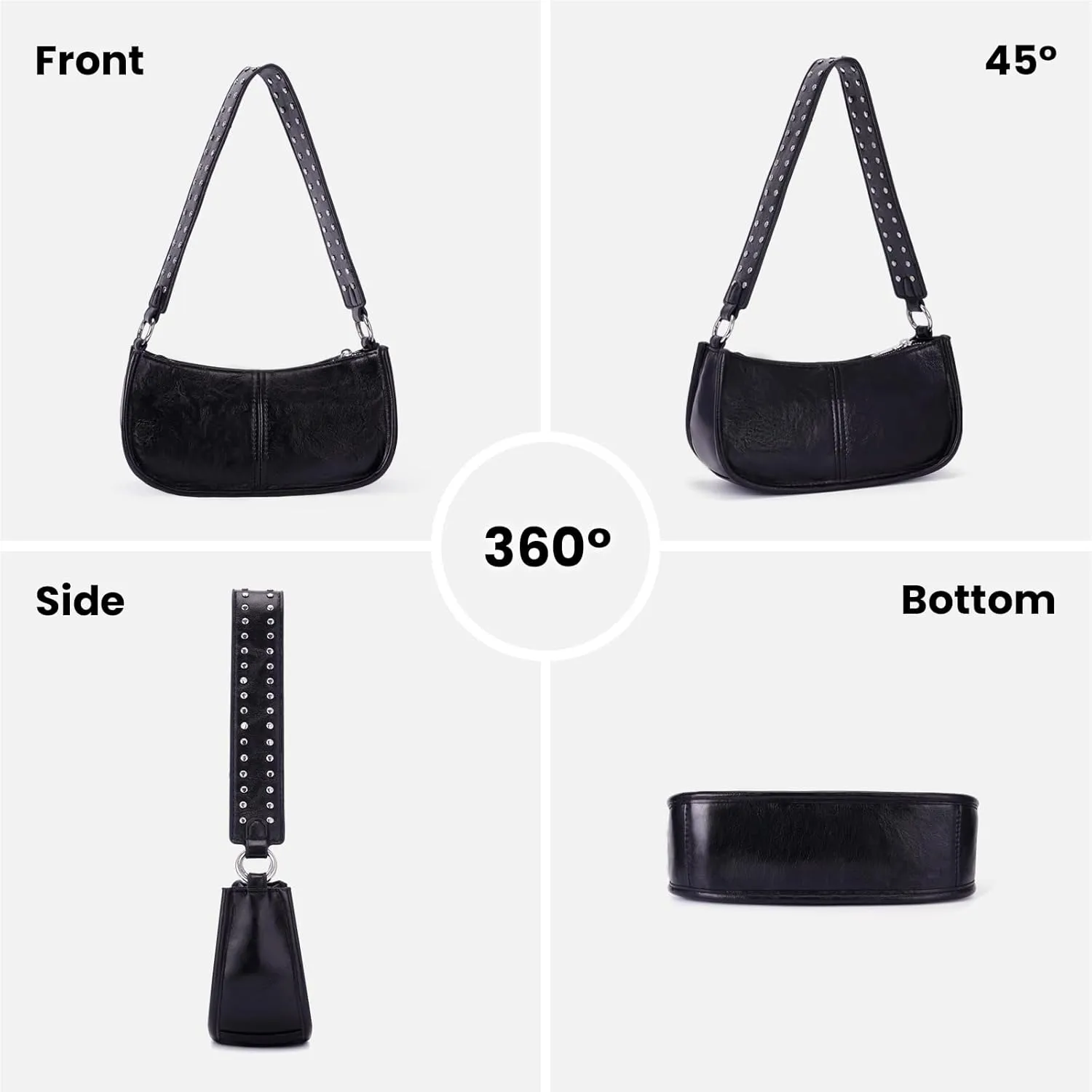 Shoulder Bags for Women Y2k Purse and Handbags Retro Studded Crossbody Bag Small Shoulder Purse Leather Hobo Handbag