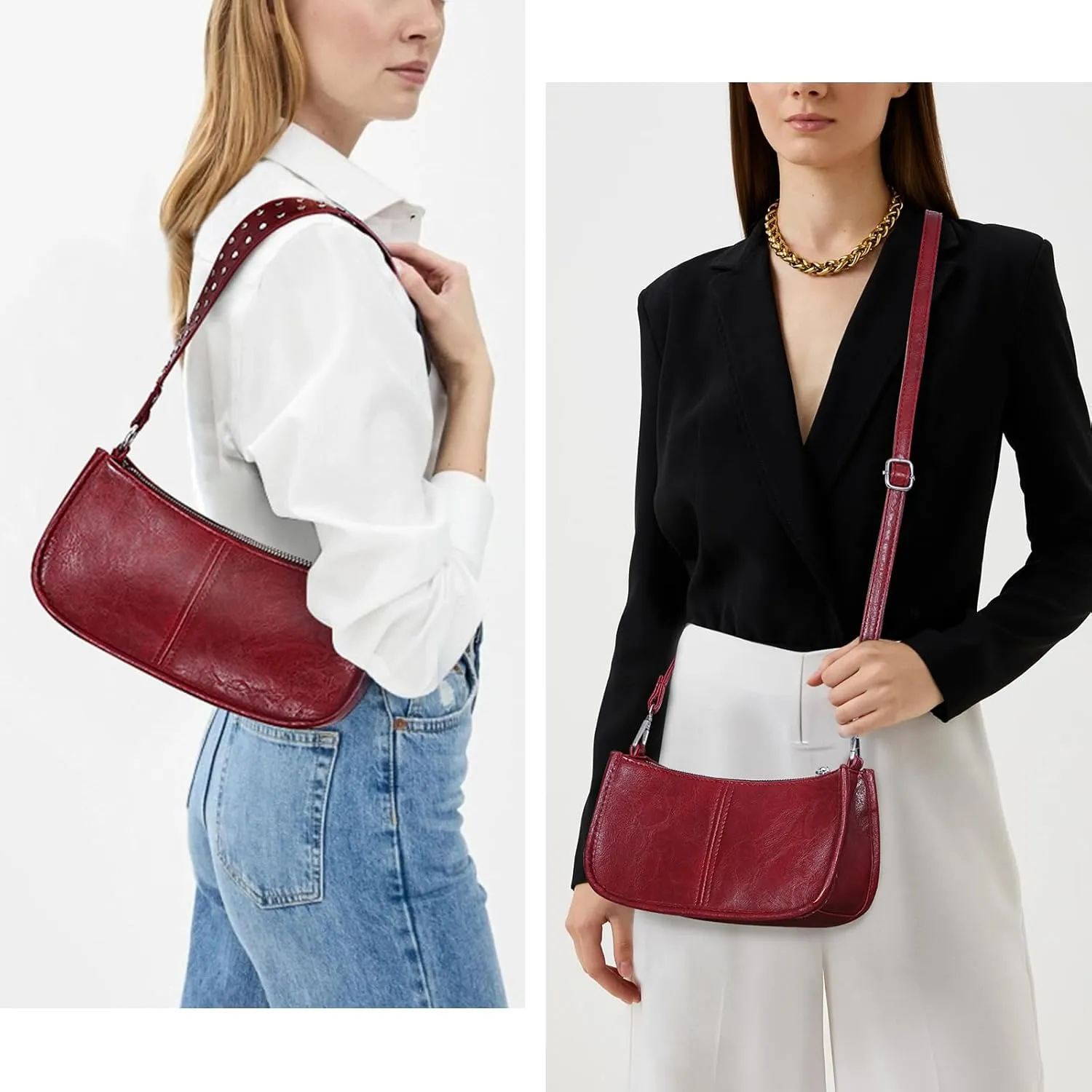 Shoulder Bags for Women Y2k Purse and Handbags Retro Studded Crossbody Bag Small Shoulder Purse Leather Hobo Handbag