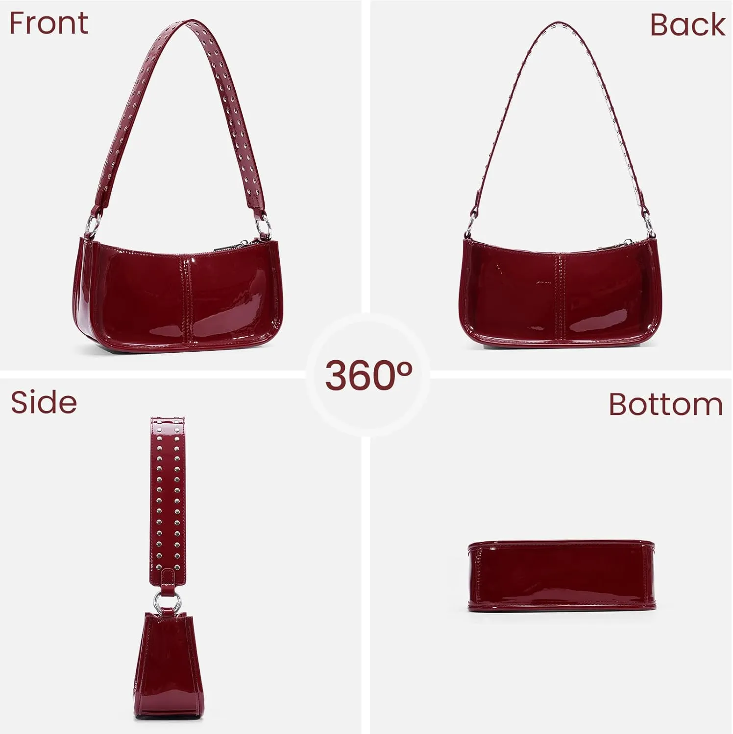 Shoulder Bags for Women Y2k Purse and Handbags Retro Studded Crossbody Bag Small Shoulder Purse Leather Hobo Handbag
