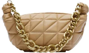 Shoulder Bags Lingge Underarm Bag, Wild Retro Thick Chain Bag, Candy Color Embroidered Thread Handbag, Simple Female Bag(Khaki)