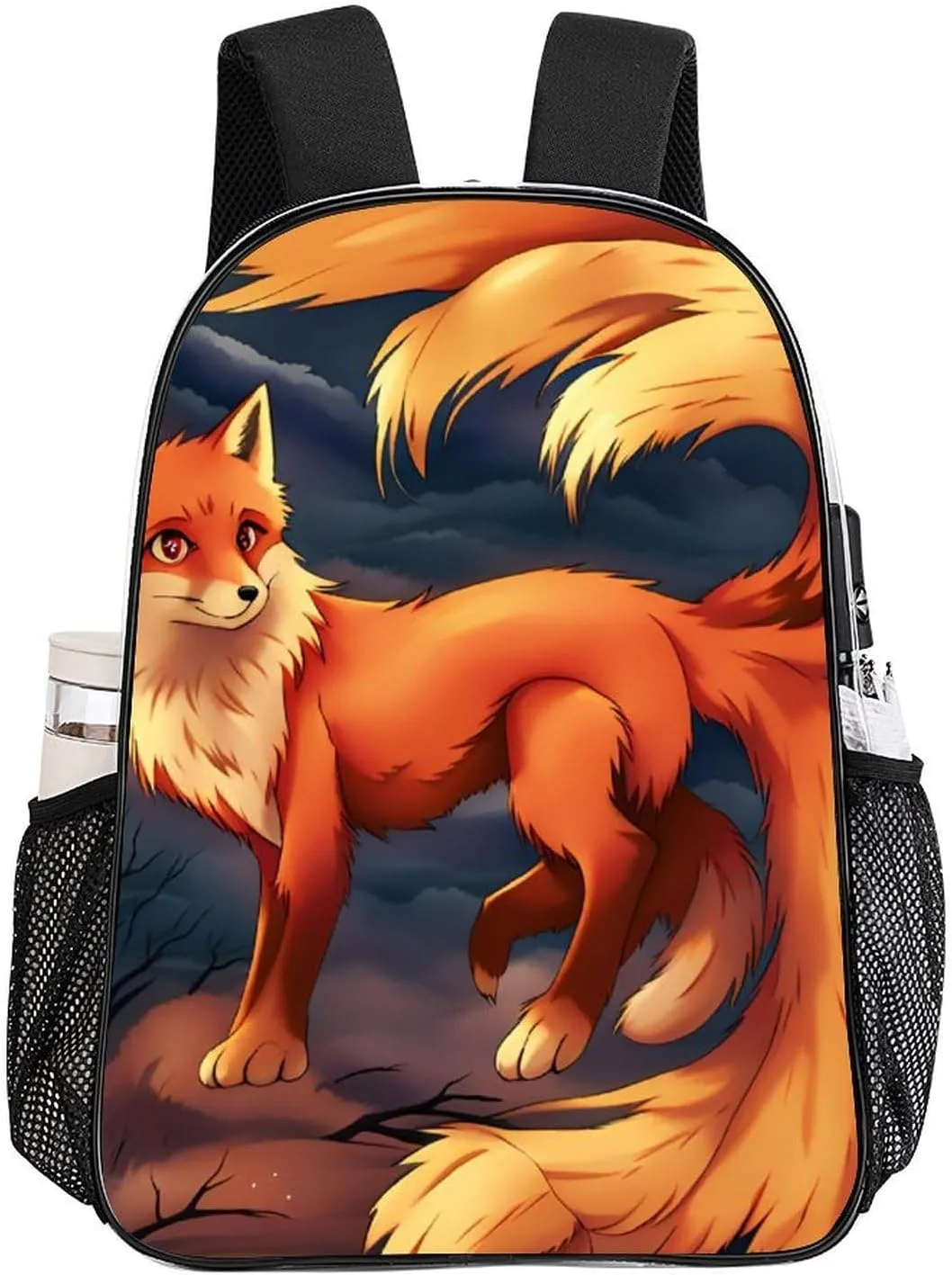 Shoulder Book Bags Anti-Theft Multipurpose Big Capacity Bookbag - Anime Fox Art Travel Hiking Backpack Transparent Bag