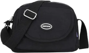 Shoulder Handbag Shopping Nylon Daily Women Bag Elegant Messenger Bags Mens Messenger Bags Leather (Black, One Size)