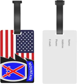 Shoulder Sleeve Insignia of The 10Th Mountain Division and America Luggage Tags for Suitcases Travel Tags ID Labels for Women Men Travel Bag Luggage Accessories