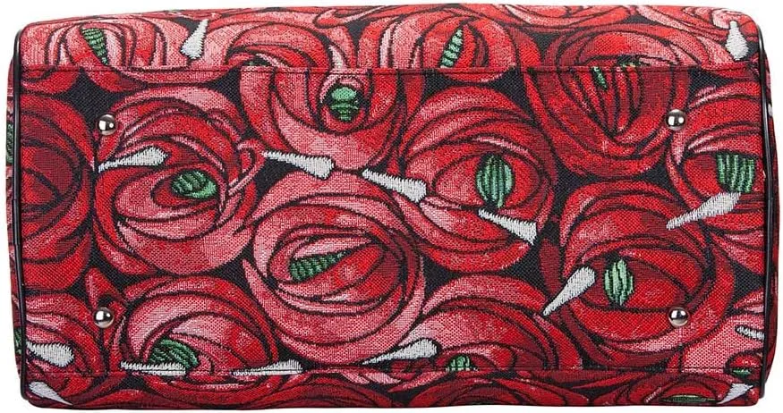 Signare Tapestry Duffle Bag Overnight Bags Weekend Bag for Women with Charles Rennie Mackintosh Rose and Teardrop Art Nouveau Design (TRAV-RMTD)