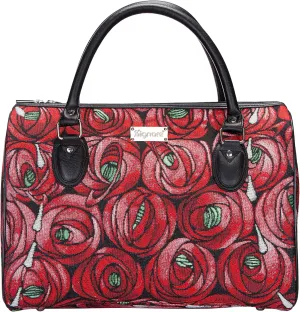 Signare Tapestry Duffle Bag Overnight Bags Weekend Bag for Women with Charles Rennie Mackintosh Rose and Teardrop Art Nouveau Design (TRAV-RMTD)