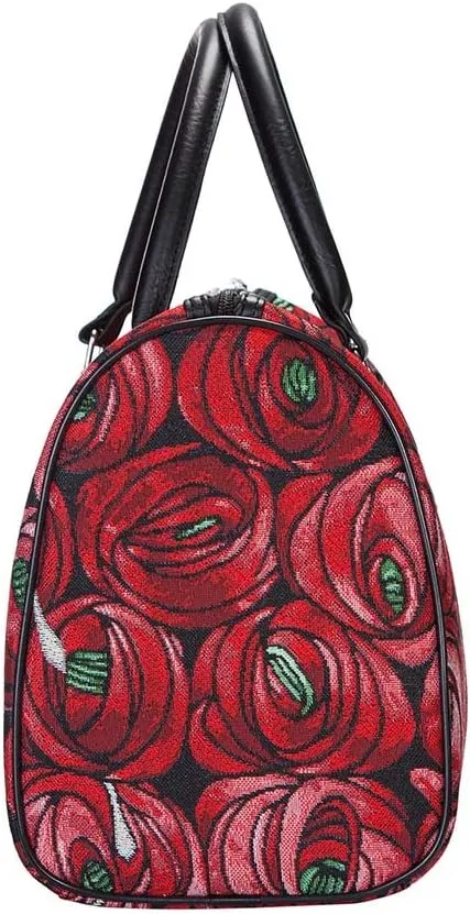 Signare Tapestry Duffle Bag Overnight Bags Weekend Bag for Women with Charles Rennie Mackintosh Rose and Teardrop Art Nouveau Design (TRAV-RMTD)