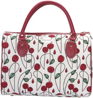 Signare Tapestry Duffle Bag Overnight Bags Weekend Bag for Women with Charles Rennie Mackintosh Simple Rose and Nouveau (TRAV-RMSP)