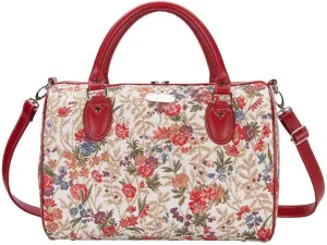 Signare Tapestry Duffle Bag Overnight Bags Weekend Bag for Women with Flower Meadow Design (TRAV-FLMD)