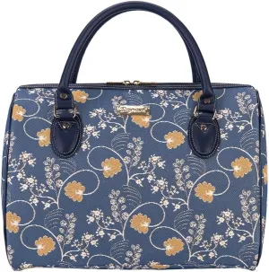 Signare Tapestry Duffle Bag Overnight Bags Weekend Bag for Women with Jane Austen Blue Design (TRAV-AUST)