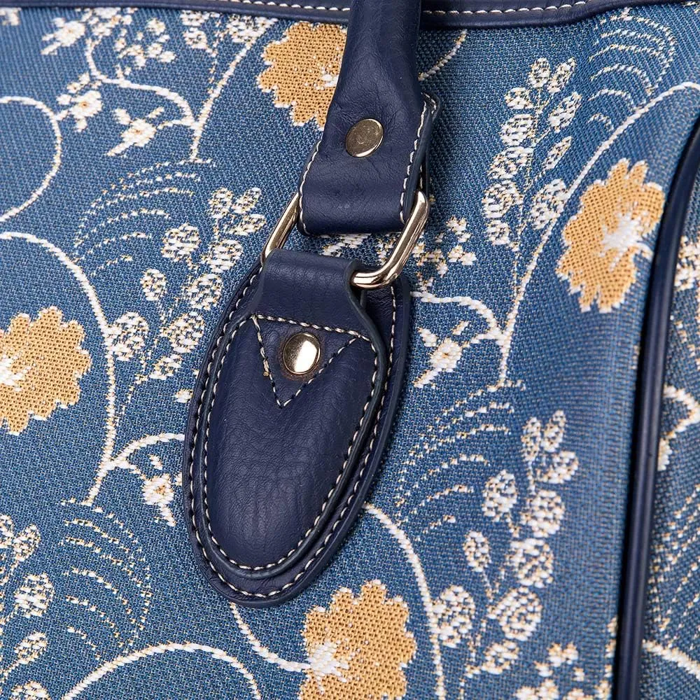 Signare Tapestry Duffle Bag Overnight Bags Weekend Bag for Women with Jane Austen Blue Design (TRAV-AUST)