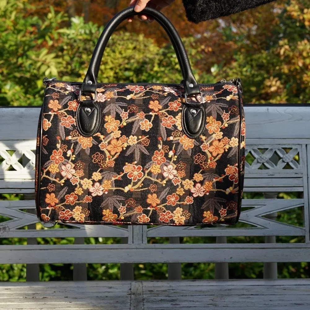 Signare Tapestry Duffle Bag Overnight Bags Weekend Bag for Women with Japanese Style Ume Sakura Design (TRAV-SAKURA)