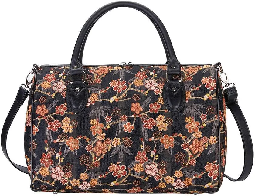 Signare Tapestry Duffle Bag Overnight Bags Weekend Bag for Women with Japanese Style Ume Sakura Design (TRAV-SAKURA)