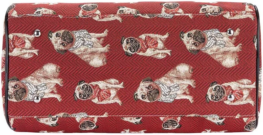 Signare Tapestry Duffle Bag Overnight Bags Weekend Bag for Women with Pug Dog Design (TRAV-PUG)