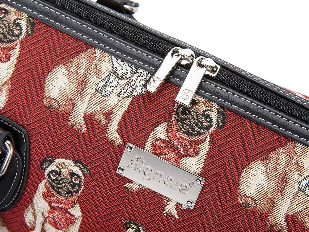 Signare Tapestry Duffle Bag Overnight Bags Weekend Bag for Women with Pug Dog Design (TRAV-PUG)