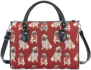 Signare Tapestry Duffle Bag Overnight Bags Weekend Bag for Women with Pug Dog Design (TRAV-PUG)