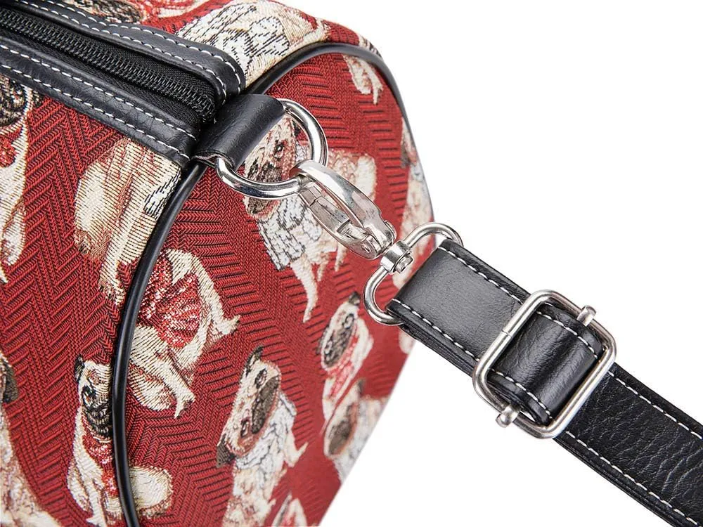 Signare Tapestry Duffle Bag Overnight Bags Weekend Bag for Women with Pug Dog Design (TRAV-PUG)