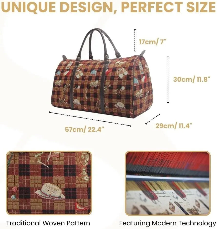 Signare Tapestry Large Duffel Bag, Ladies Overnight Weekender, Carryon Gym Sports Duffle, Travel Bags for Teens, Girls & Women