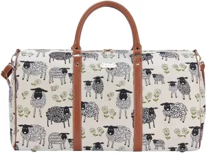 Signare Tapestry Large Travel Duffle Bag Ladies Overnight Weekender Carryon Gym Sports Duffel bags for Women In Spring Lamb Design (BHOLD-SPLM)