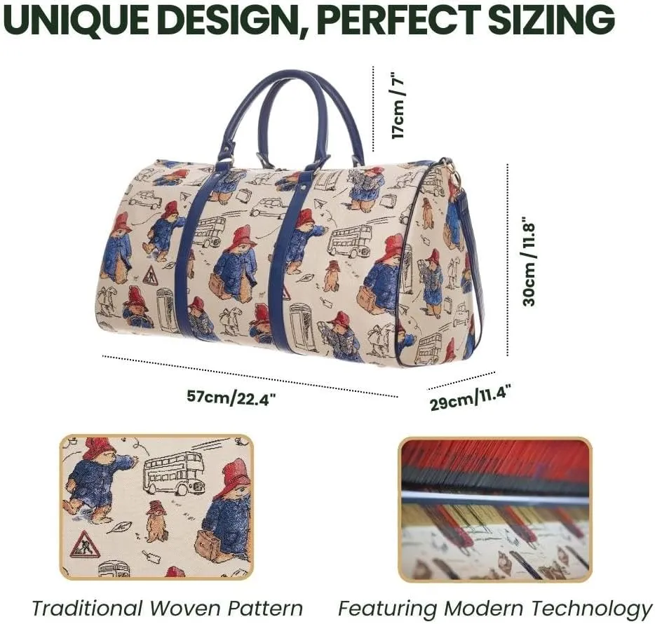 Signare Tapestry Large Travel Duffle Bag Ladies Overnight Weekender Carryon Gym Sports Duffel bags for Women