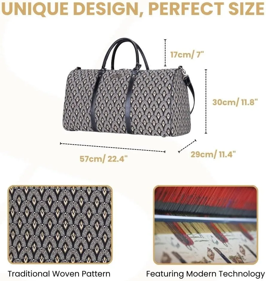Signare Tapestry Large Travel Duffle Bag Ladies Overnight Weekender Carryon Gym Sports Duffel bags for Women